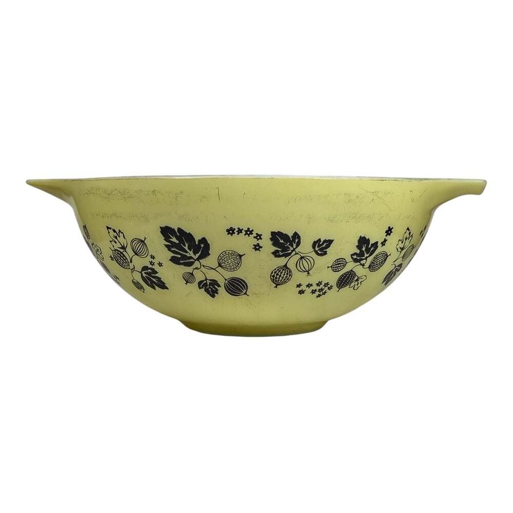 Vintage Pyrex Gooseberry Pattern 444 Yellow Mixing Bowl